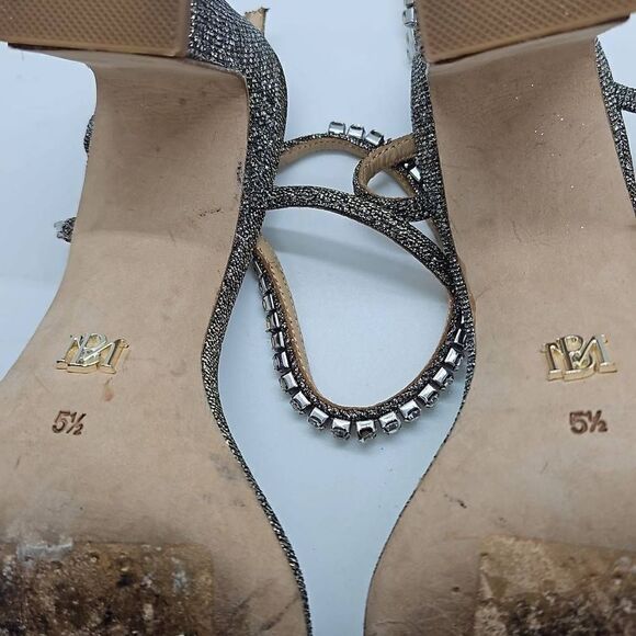 Badgley Mischka Embellished Crystal Heels Size 5.5 - Missing Crystals - Picture 5 of 8
